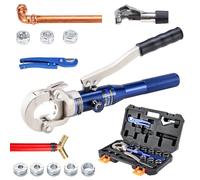 IBOSAD Hydraulic Copper Pipe Tube Fittings Crimping Tool with 1/2",3/4" and 1" Dies for Press Copper Pipe Fitting and 3/8",1/2",5/8",3/4",1" Dies for ASTM F1807 Pex Pipe Copper Ring