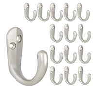 IBosins 15PCS Coat Hooks Wall Mounted Single Prong Robe Hook for Hanging Towel Hooks with 30 Screws for Bags, Hat, Cap, Scarf, Cup (Silvery)