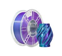 iBOSS PL Filament 1.75 mm, Glossy Two-Tone 3D Printer Material, Spool of +/- 0.02 mm, 1 kg (2.2 lbs), Suitable for Most FDM Printers, Silk Purple Cyan