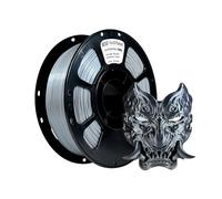 iBOSS PL Filament Black and Green, Glossy 3D Printer Material, 1.75 mm +/- 0.02 mm, 1 kg Spool (2.2 lb), Suitable for Most FDM Printers, Black and Silver Silk