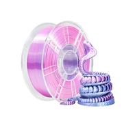 iBOSS PLA PLUS 3D Printer Filament, PL Filament 1.75mm Two-Tone Silk Filament, Glossy 3D Printing Filament Co-Extrusion 1kg (2.2lbs), Silk Bicolor Silver Purple