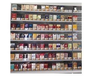 IBOWZ Acrylic Display Stand Cigarette Display Holder, Wall Mounted Cigarette Rack, Auto Cigarette Pusher Display Shelves, Rectangular Cigarette Case Holder, Suitable for Store Retail Cabinet