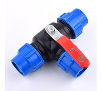 IBOWZ Ball Valve Kit Three Way Ball Valve T-shaped Compression Joint,25mm/32mm/40mm/50mm Water Pipe Plastic Steel Core Ball Valve 3-Way Quick Connector PVC PE Fast Connection