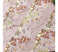 IBOWZ Brocade Fabric Satin Brocade Silk Jacquard Fabric Japanese Style Nishijin Weaving Gold Beautiful Unique Branch Cherry Blossom Gold Exquisite Weaving Handmade Belt Cloth 150X50cm,Pink