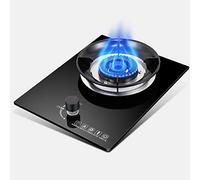 IBOWZ Burner Gas Cooker gas hob 5.0KWGas Hob - Black Glass Kitchen Household Gas Cooker For Countertop/Built-in Cooking ,1 Cast Iron Portable Hob Ring , For Kitchen Restaurant Apartments [Energy C