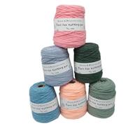 IBOWZ Crochet Yarn Tufted Yarn,Poly Cotton Mixed Wool Ball,Professional Yarn for Tufting Gun,5mm Thick DIY Rug Making Thread Yarn,Tufting Yarn for Weaving/Knitting/Punching,6 Rolls
