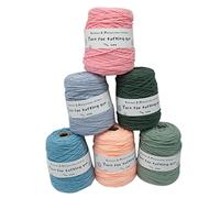 IBOWZ Crochet Yarn Tufted Yarn,Poly Cotton Mixed Wool Ball,Professional Yarn for Tufting Gun,5Mm Thick DIY Rug Making Thread Yarn,Tufting Yarn for Weaving/Knitting/Punching,6 Rolls