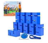 IBOWZ Field Day Game ABS Building Blocks Set with Carrying Bag Adult Team Building Stacking Tower Game for Office School Groups