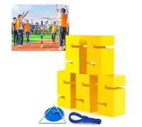 IBOWZ Field Day Game ABS Building Blocks Set with Carrying Bag Adult Team Building Stacking Tower Game for Office School Groups