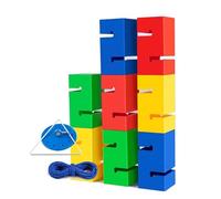 IBOWZ Field Day Game Sets ABS Building Block Stacking Game Indoor/Outdoor Team Stacking No Tools Needed for Quick Setup