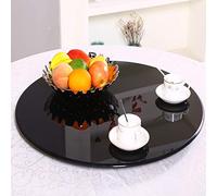 IBOWZ Lazy Susan Turntable Lazy Susan kitchen Dining table black tempered glass turntable large table Centerpiece Serving Plate diameter 24-47inch