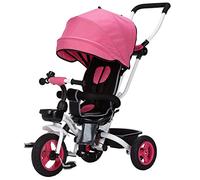 IBOWZ Mountain MTB Bike Wheel Set, Pushchairs Kids Easy Steer Tricycle 3 Wheels Safe Canopy with Rotating SeatStroller Oxford Cloth Pedal Baby
