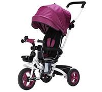 IBOWZ Mountain MTB Bike Wheel Set, Pushchairs Kids Easy Steer Tricycle 3 Wheels Safe Canopy with Rotating SeatStroller Oxford Cloth Pedal Baby