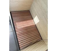 IBOWZ Rectangular Wooden Bath Mat, Extra Large Shower Mat for Tiled Shower Floor, Wooden Bath Mats Raised Foot Platform Non Slip Slatted Pads/Rug with Handles, Spa Shower Stall Camping Decks Cottage