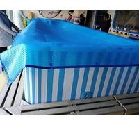 IBOWZ Solar Cover for Swimming Pools 1m 2m 3m 4m Heavy Duty Swimming Pool Cover, Outdoor Summer Waves Solar Blanket, Rectangular In-Ground Pool Bubble Film, 400μm Thick