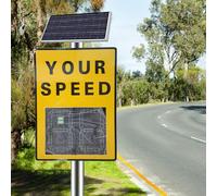 IBOWZ Solar Radar Speed Detection System 23.6x35.4 Inch with Remote Controller Road Safety LED Display