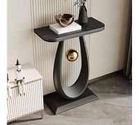 IBOWZ Stone Coffee Tables for Living Room with Crescent Base, Modern Coffee Table with Rock Board Tabletop, Unique Storage Table Small Iron Frame for Dining Room, Home