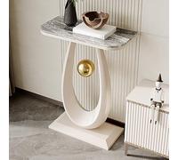 IBOWZ Stone Coffee Tables for Living Room with Crescent Base, Modern Coffee Table with Rock Board Tabletop, Unique Storage Table Small Iron Frame for Dining Room, Home