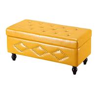 IBOWZ Storage Ottoman, Ottomans Storage Stool Sofa Stool PU Leather Rectangular Storage Bed end Stool Home Door Change Shoe