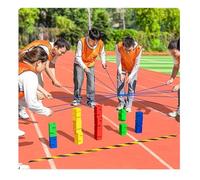 IBOWZ Team Tower Game Adults Work Outdoor Activities Field Day Teamwork Block Stacking Game Kit for Office School Group