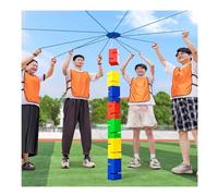IBOWZ Team Tower Game for Adults Work Outdoor Activities Field Day Group Learning Activity Teamwork Block Stacking Game Kit