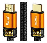 IBRA 8K / 4K HDMI Cable 8M HDMI Lead-Ultra High-Speed 18Gbps HDMI 2.0b Cord 4K@60Hz 8K@60Hz Support Fire TV, Ethernet, Audio Return, Video UHD 2160p, HD 1080p,3D, PS3 PS4 PC - Orange