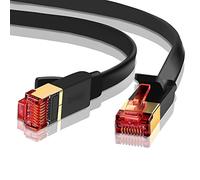IBRA Ethernet Cable 10m, Cat 7 Gigabit Lan Network RJ45 High Speed Patch Cord Flat Design 10Gbps for 600Mhz/s STP Molded for Switch, Router, Modem,Patch Panel, PC and more