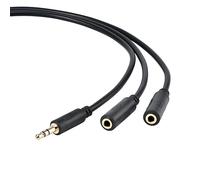 IBRA Headphone 4M Splitter Cable 3.5mm Aux Splitter Adapter Male to 2X Female Aux Extension Cord for Apple iPhone/iPod/iPad, Samsung, Earphone, Speaker, MP3 Player - Black