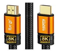 IBRA Orange 2.1 HDMI Cable 8K Ultra High-Speed 48Gbps Lead | Supports 8K@60HZ, 4K@120HZ, 4320p, Compatible with Fire TV, 3D Support, Ethernet Function, 8K UHD, 3D-Xbox PlayStation PS3 PS4 PC etc- 1.5M