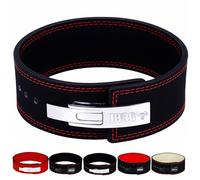 IBRO Powerlifting Lever Gym Belt - Power 10mm Extreme Heavy Duty Genuine Leather - Squat, Weightlifting IPF Powerlifting Strongman for Men, Black, S