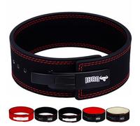 IBRO Powerlifting Lever Gym Belt - Power 13MM Extreme Heavy Duty Genuine Leather Belts - Squats Deadlifts Bodybuilding Weight Lifting IPF Power Lifting Strongman for Men All Black XL