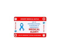 IBS-D Medical Alert Card | Irritable Bowel Syndrome Awareness Wallet Card | Emergency Contact Plastic ID | Hidden Disability Health Card (Just Card)