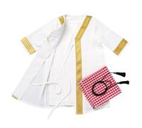 IBTOM CASTLE Baby Boy's Muslim Thobe Ramadan Abaya Sets Long Sleeve Robe Islamic Outfits Eid Kaftan Dubai Newborn Arabic Robes Kaftan+Abaya+Headscarf White 6-12 Months