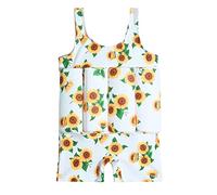 IBTOM CASTLE Kids Boys Girls One Piece Swimsuit,Infant Toddler Floral Print Swimwear Bathing SuitSunflower 6-12 Months