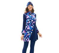 IBTOM CASTLE Modest Muslim Swimming Costume for Women Long Sleeve Full Cover Bathing Suit Athletic Shirt Pants Islamic Hijab Swimwear 3pcs Set Lady Rash Guard Arabic Burkini Beachwear ???? 3XL