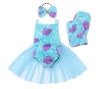 IBTOM CASTLE Newborn Toddler Inafnt Baby Boy Girl Christmas Costume Fur Outfits The Baby Who Stole Christmas Clothes Cosplay Christmas Dress Purple monsters 0-6 Months