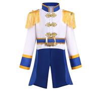 IBTOM CASTLE Prince Costume for Boy Royal Prince King Blazer Long Sleeve Gothic Pirate Circus Ringmaster Jacket Prince Charming Costume for Kids Party Cosplay Dress Up White 4-5 Years