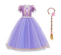 IBTOM CASTLE Sofia Rapunzel Princess Dress Girls Party Outfits Christmas Birthday Long Maxi Puffy Dresses Light Purple 3-4 Years