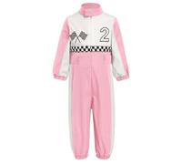 IBTOM CASTLE Toddler Boys Girls 2nd Birthday Outfits: Race Car Driver Long Sleeve Romper Racer Jumpsuit Cake Smash Party Supplies Pink-Two 18-24 Months