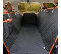 iBuddy Dog Car Seat Covers for Back Seat Cars, Trucks, SUVs - Waterproof Dog Car Hammock with Mesh Window, Side Flaps and Seat Belt (Door Protector, Black)
