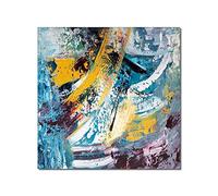 IBUKHSDGYIFH Blue Mixed Yellow Oil Painting On Canvas Modern Abstract Wall Art Paintings For Home Living Room Decor Unframed-50x50cm