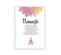 IBUKHSDGYIFH Namaste Definition Quote Print Zen Yoga Wall Art Canvas Painting Buddha Mandala Picture Modern Minimalist Poster Home Room Decor Unframed-30x45cm
