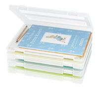 iBune A4 Storage Boxes with Lids 4 Pack, Portable Box Files A4, A4 Paper Storage Box, Inner Size 12.2 x 8.9 x 0.7 in (1139)