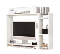 IBUYKE Desktop Bookshelf,36.8" Desktop Organizer Shelf,Wood Desk Hutch for Computer Monitor,Display Shelf for Office Home Dormitory,White TMZ008W