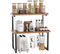 IBUYKE Spice Rack,kitchen countertop organizer Shelf,Brown TLJ001H | Extra Large Cabinet Storage Shelf Organizer Rack Bathroom Storage Shelf Cosmetic Storage Rack Pantry Shelf