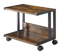IBUYKE Under Desk Printer Stand, 2 Tier Desktop Organizer Shelf with 4 Wheels, for Printer, Fax, Home Office Use, Rustic Brown TLJ007H