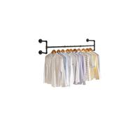 IBUYKE Wall Mounted Clothes Rail, 127cm Industrial Pipe Clothes Bar Rack, Heavy Duty Retro Wall Tidy Rail, Pipe Display Rails for Home Shops,