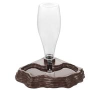 IBWell 13oz Reptile Water Dispenser Plastic Reptile Tank Accessories Brown Automatic Reptile Water Fountain for Turtle Bearded Dragons Lizards Geckos Reptile Tank
