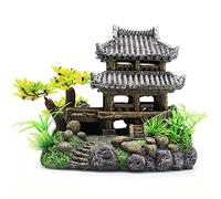 IBWell Classical Lifelike Chinese Landscape Resin Aquarium Castle Decorations Fish Tank Ornaments (Building)