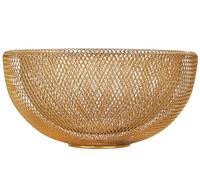 IBWell Metal Wire Woven Fruit Storage Bowl Basket for Kitchen, Large Black Mesh Fruit Stand, for Apple, Pineapple, Banana, Orange, Lemon, Pear, Strawberry, Watermelon (Large Gold)
